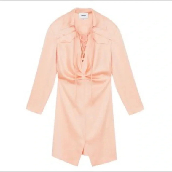 NANUSHKA NEW Pantha Satin Lace Up Mini Dress XS - Picture 2 of 11